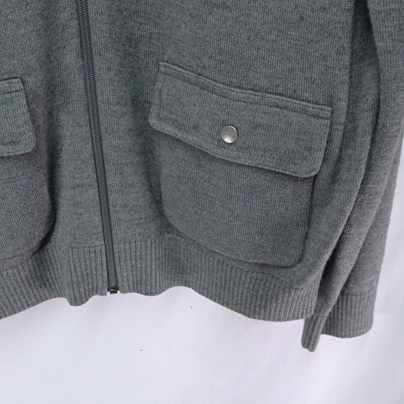 Michael Kors XL Gray Wool Full Zip Cardigan Sweater Jacket - Picture 3 of 4